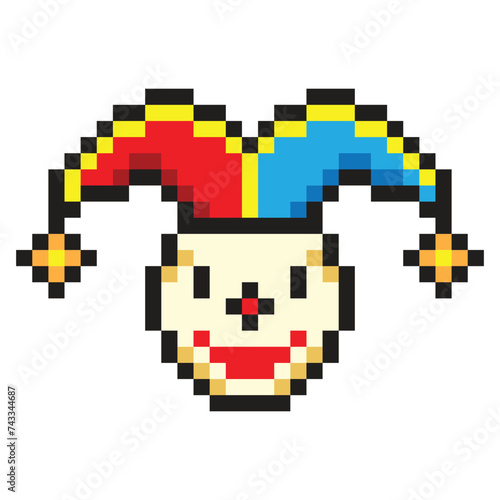 Fool jester in pixel art style