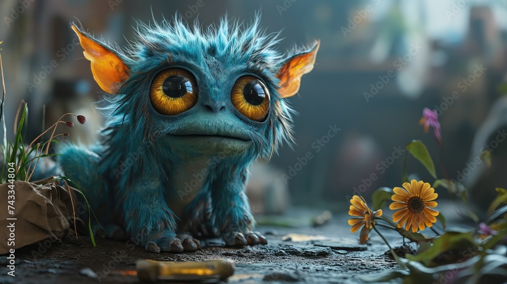 cute monster in a raw. Created with Generative AI. cute monster in a raw. Created with Generative AI.