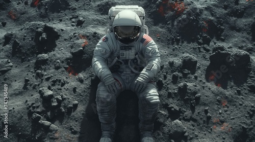 astronaut sitting enjoying the view. Created with generative AI.
