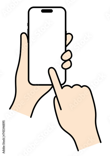 スマホを操作する手15カラー2