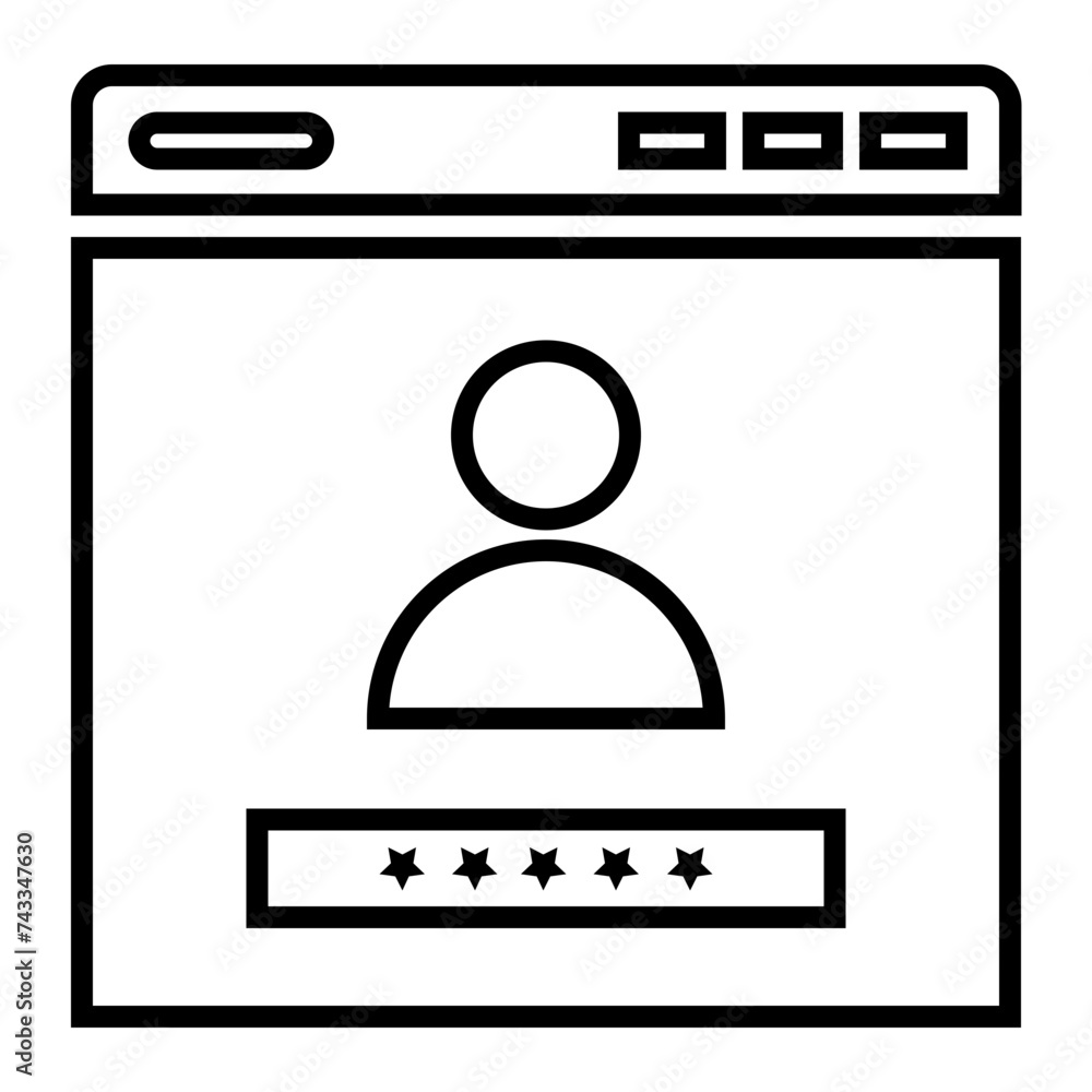 Account access, authentication, online profile icon Account access, authentication, online profile icon