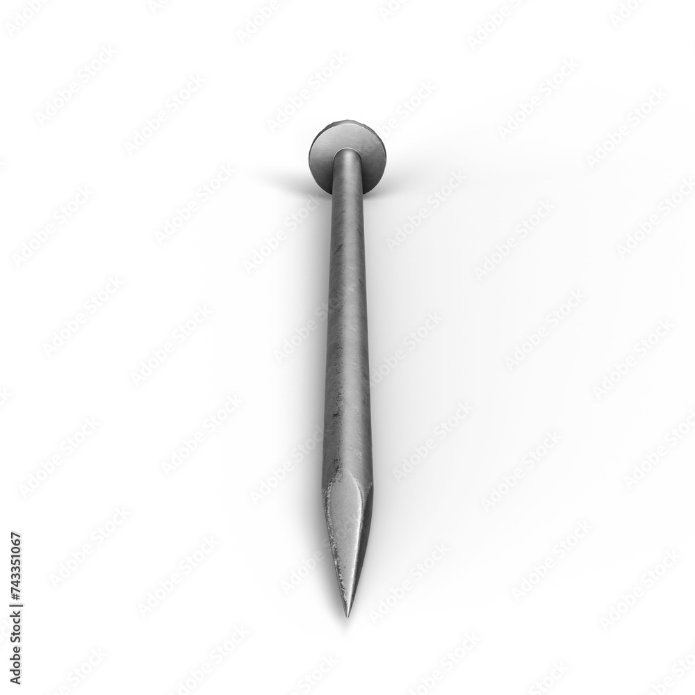 Steel Nail Pin. 3D Illustration. File with Clipping Path. Steel Nail Pin. 3D Illustration. File with Clipping Path.