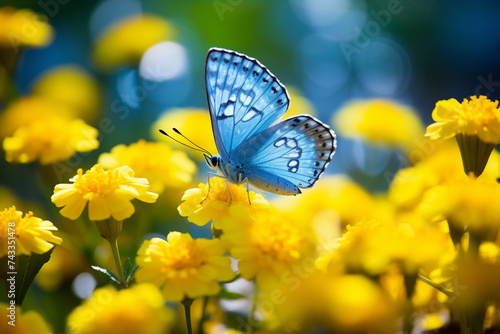butterfly on yellow flower © Tahir