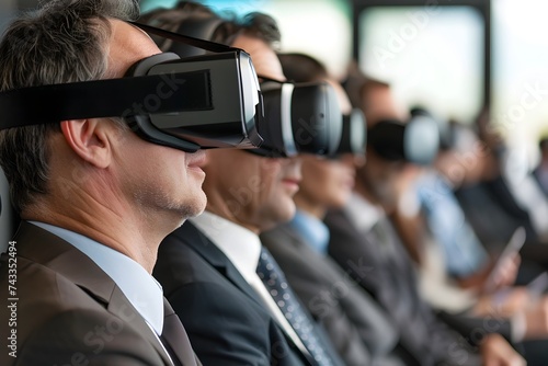 Business Team Collaborating with Virtual Reality Glasses © artisticmeridian