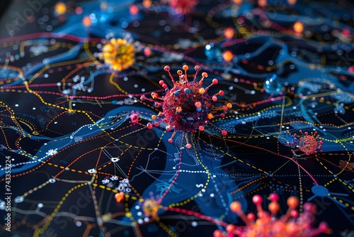 Intricately Mapped Network of Viruses and Their Connections photo