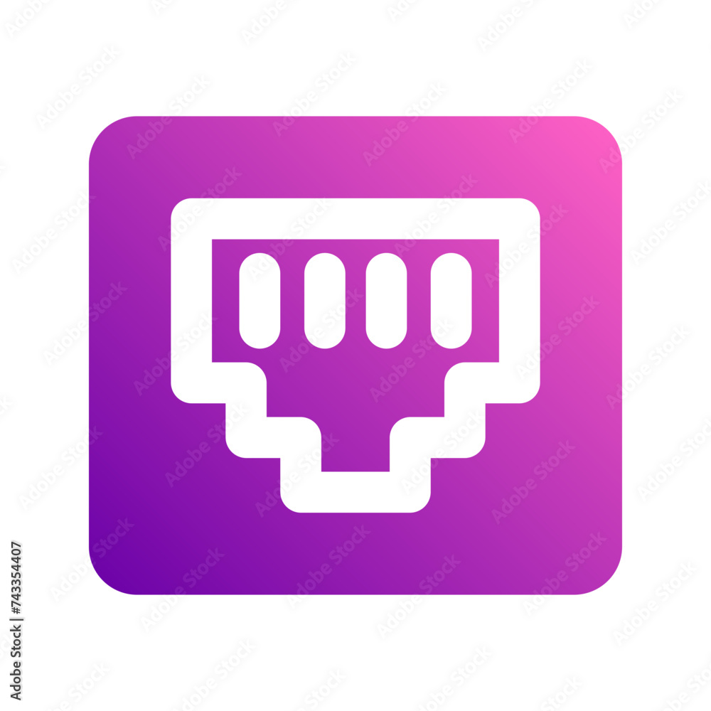ethernet port gradient icon