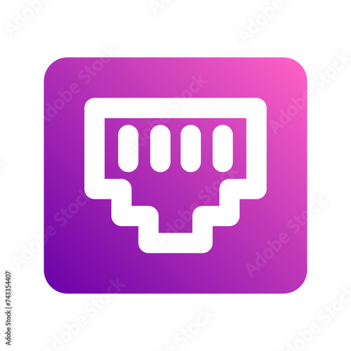 ethernet port gradient icon