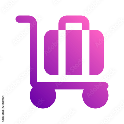luggage cart gradient icon
