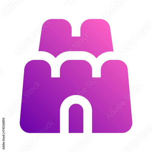 sand castle gradient icon