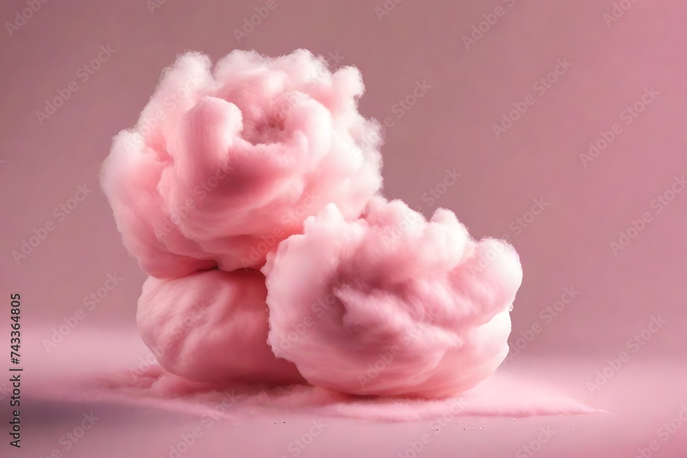 Pink cotton candy isolated with transparent background