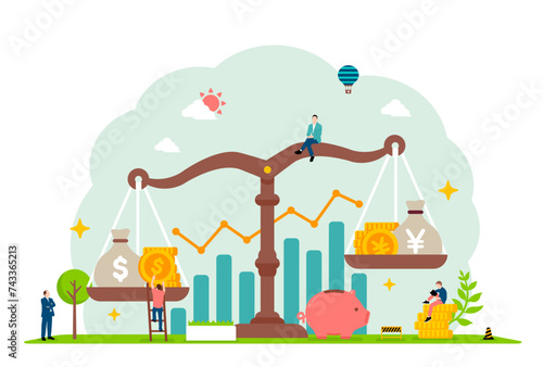 Currency exchange rate vector illustration