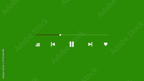 Green screen music player overlay template animation. Suitable for Youtuber, content creator, music production, etc.
