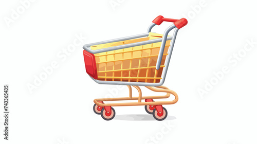 Shopping cart commerce isolated icon cartoon flat © Hyper