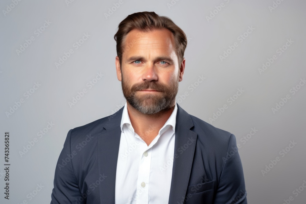 Portrait of a confident mature businessman over grey background. Men's beauty, fashion. Portrait of a confident mature businessman over grey background. Men's beauty, fashion.
