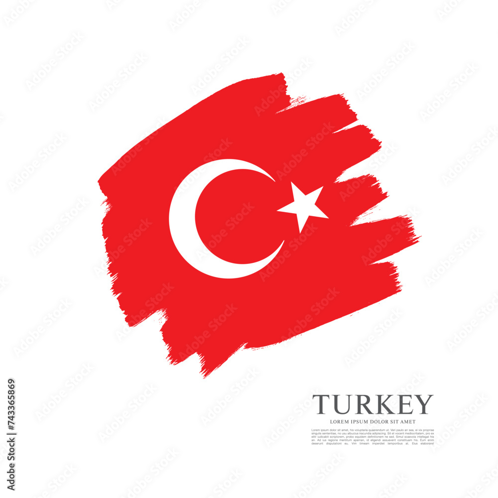 Flag of Turkey, brush stroke background