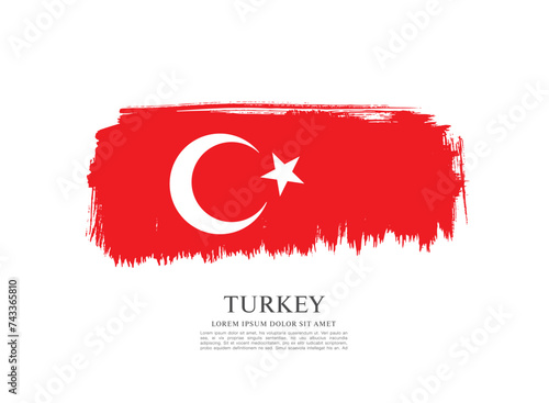 Flag of Turkey, brush stroke background