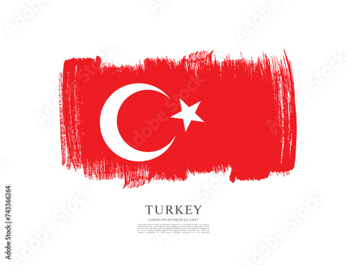 Flag of Turkey, brush stroke background