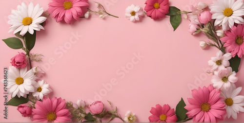 pink flowers frame © Nuan