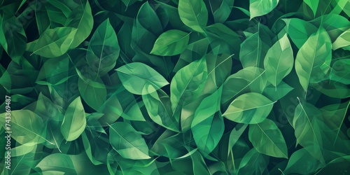 Dense foliage of layered green leaves, representing a lush and thriving natural environment.