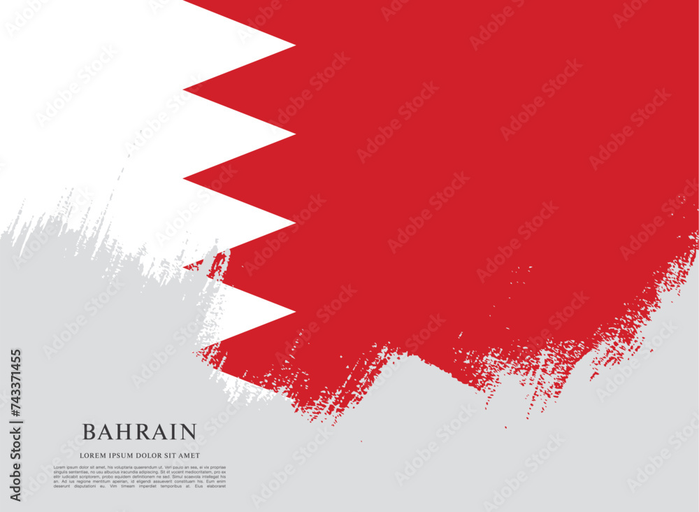 Flag of Bahrain, brush stroke background Flag of Bahrain, brush stroke background