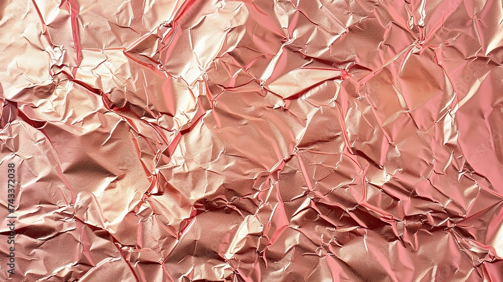 Obraz premium Rose gold pink background foil leaf metallic texture wrapping paper for shiny wallpaper design decoration