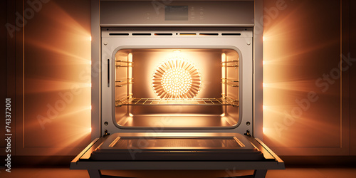 Enhance Your Cooking Mastery with the Hotpoint Electric Fan Assisted Single Oven - White: A Fusion of Precision Engineering and Contemporary Design background ai generated