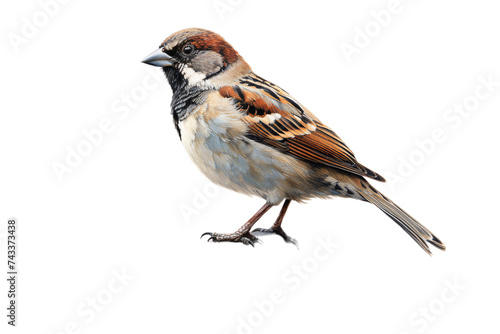 illustration of A Watchfull Sparrow, Isolated on transparent PNG background, Generative ai