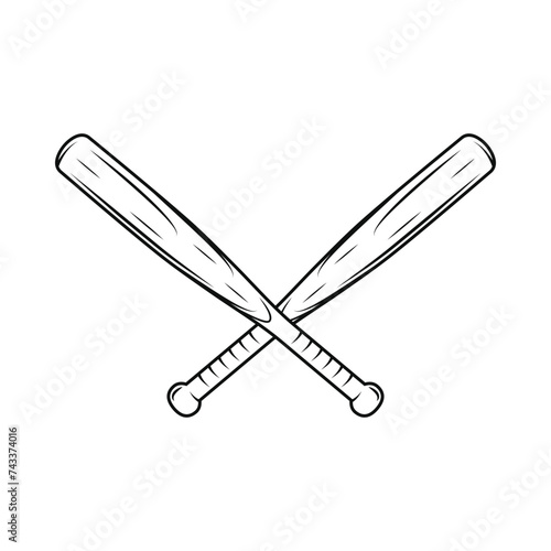 Baseball bats crossed vector illustration