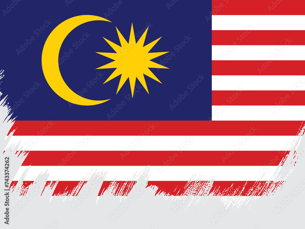 Naklejka premium Flag of Malaysia, vector illustration