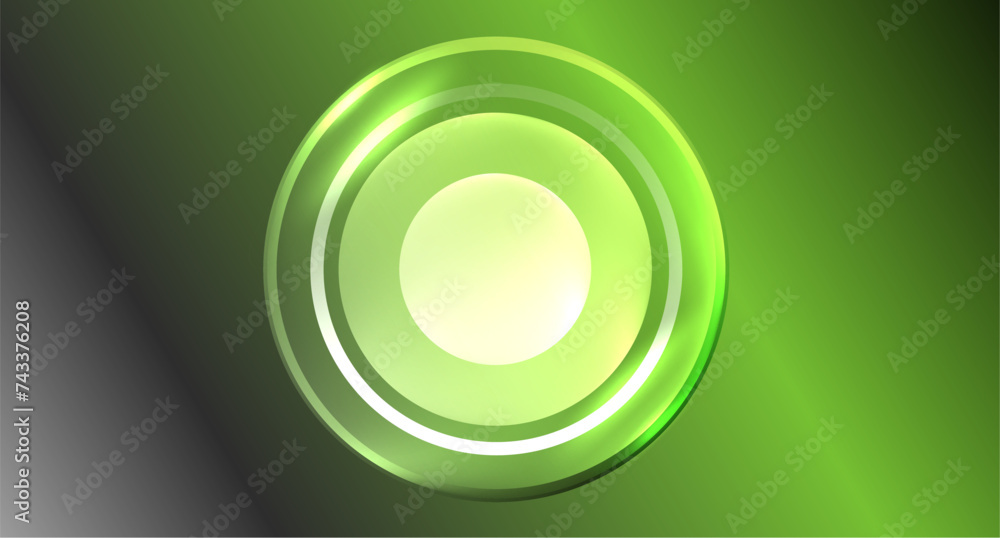 Obraz premium Neon glass circle copyspace for your text or product presentation geometric background. Vector illustration For Wallpaper, Banner, Background, Card, Book Illustration, landing page