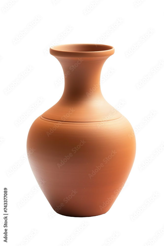 empty modern color vase, plain white background with no decorations PNG object