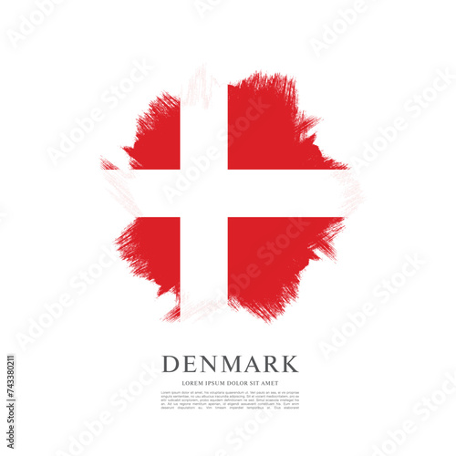 Flag of Denmark, vector illustration