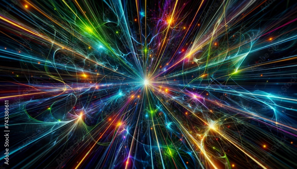 Explosive Fractal Burst with Vivid Colors Explosive Fractal Burst with Vivid Colors