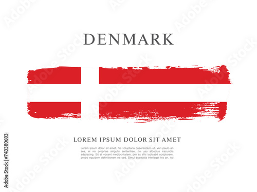 Flag of Denmark, vector illustration