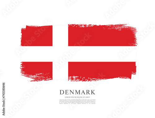 Flag of Denmark, vector illustration
