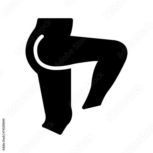 Vector solid black icon for Hip tightness
