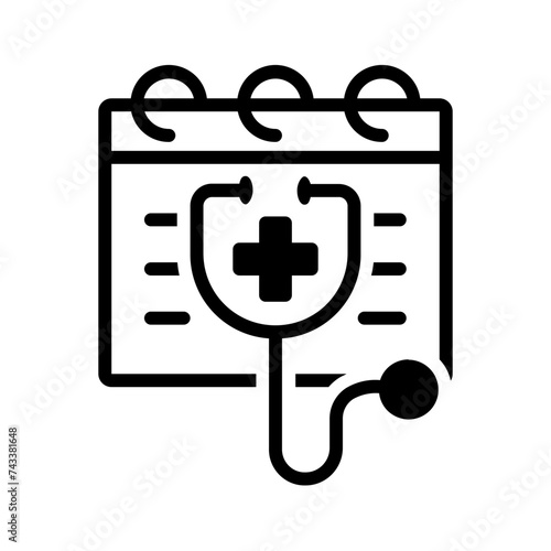 Vector solid black icon for Doctor appointment photo