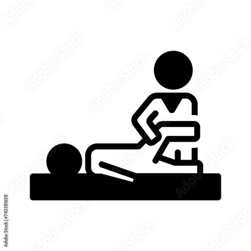 Vector solid black icon for Physical therapist