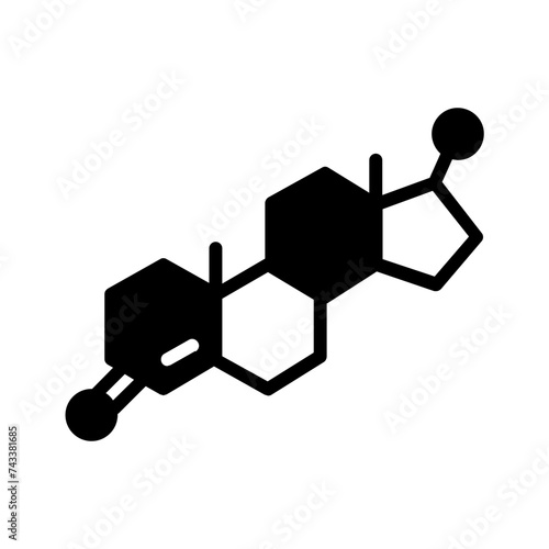 Vector solid black icon for Testosterone