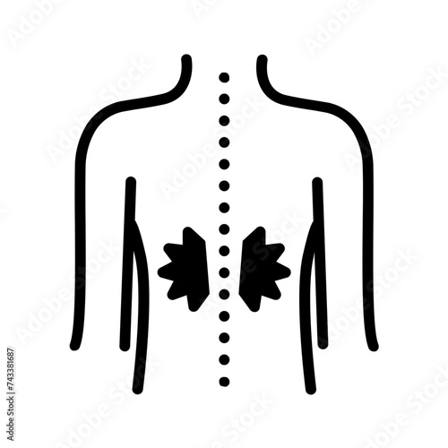 Vector solid black icon for Spinal stiffness