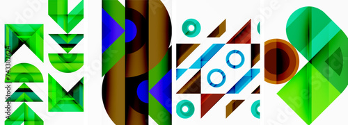 Triangle poster abstract background set for wallpaper, business card, cover, poster, banner, brochure, header, website