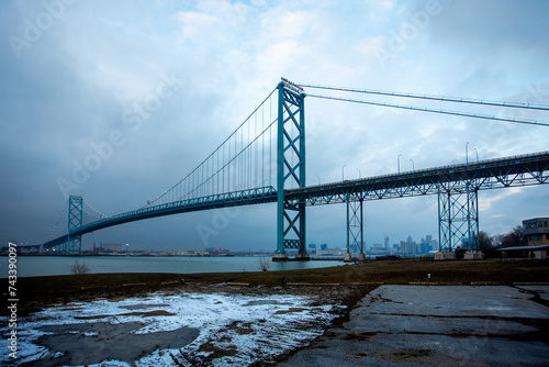Windsor Ontario Ambassador Bridge to Detroit Michigan