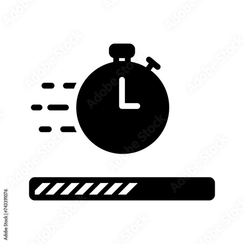 Vector solid black icon for Quick buffer