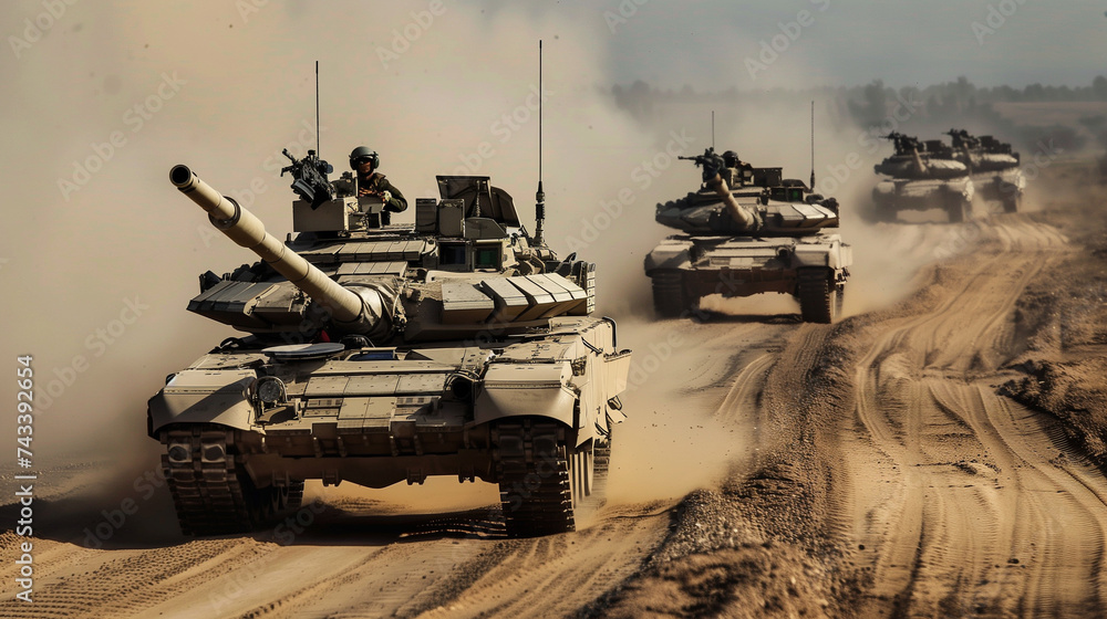 Tank Defensive Position Military tanks in desert maneuver showcasing defense capabilities and ...