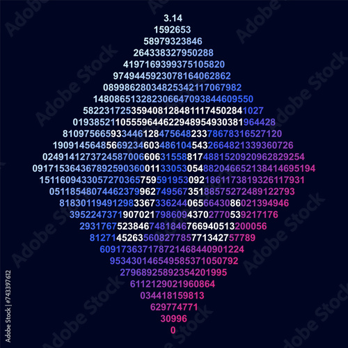 3,1415 irrational number card. Happy PI Day colorful banner. 14 March Holiday vector illustration