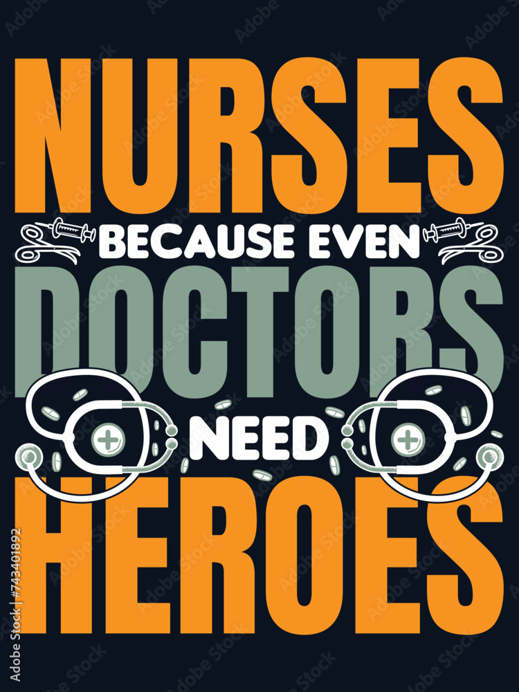 Survive Nurse custom Typography T-shirt design vector File  