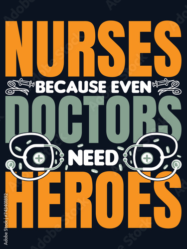 Survive Nurse custom Typography T-shirt design vector File  