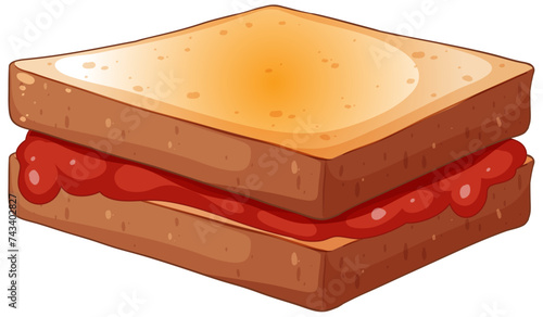 Vector illustration of a classic PB&J sandwich