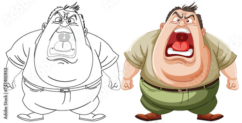 Two cartoon characters showing anger and annoyance.