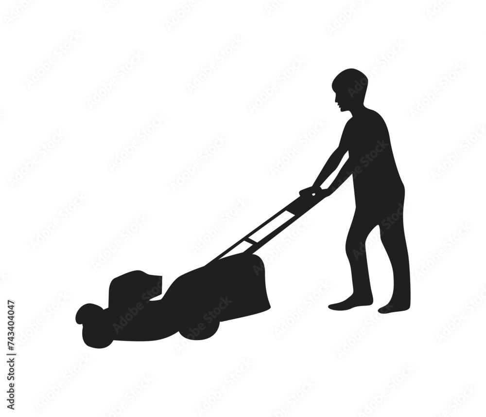 Free vector hand drawn lawn mower silhouette Free vector hand drawn lawn mower silhouette